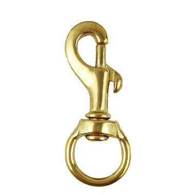 #03 - PACK OF 10 - 3-1/4" X 5/8" - Swivel Eye Bolt Snap, Solid Brass. 95 lbs Safe Working Load.
